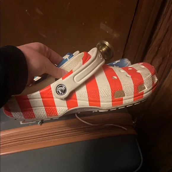 Red and Blue Star Stripe Crocs - Picture 2 of 3